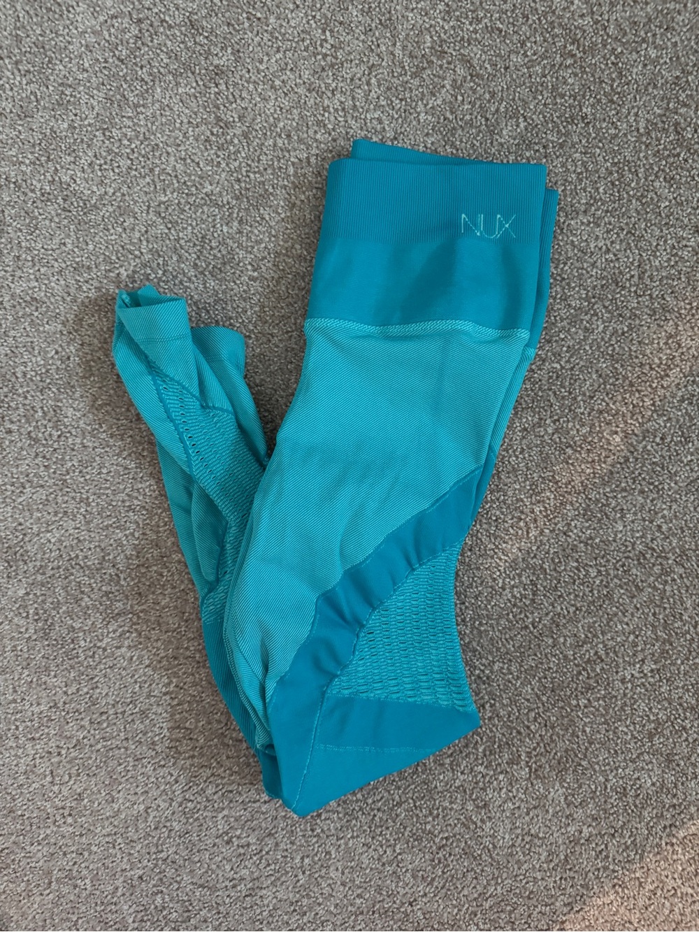 NUX Turquoise Blue Seamless Workout Leggings Size S